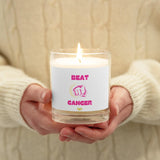 Beat Cancer Glass jar soy wax candle - Trent Allen Gourmet Coffee