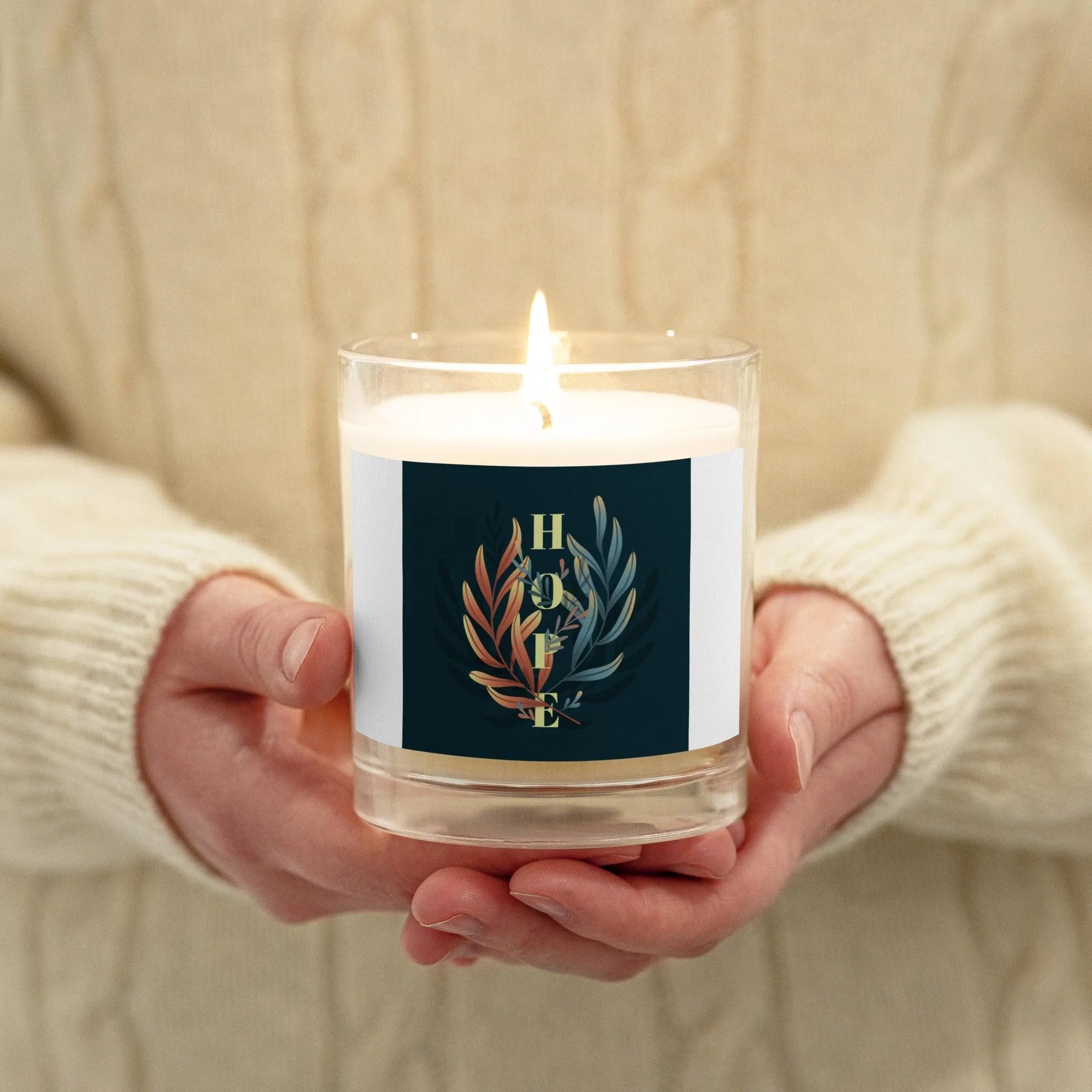 "Hope" graphic Glass jar soy wax candle - Trent Allen Gourmet Coffee