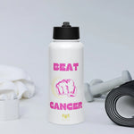Beat Cancer Stainless steel water bottle with a straw lid - Trent Allen Gourmet Coffee