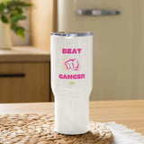 Beat Cancer Travel mug with a handle - Trent Allen Gourmet Coffee