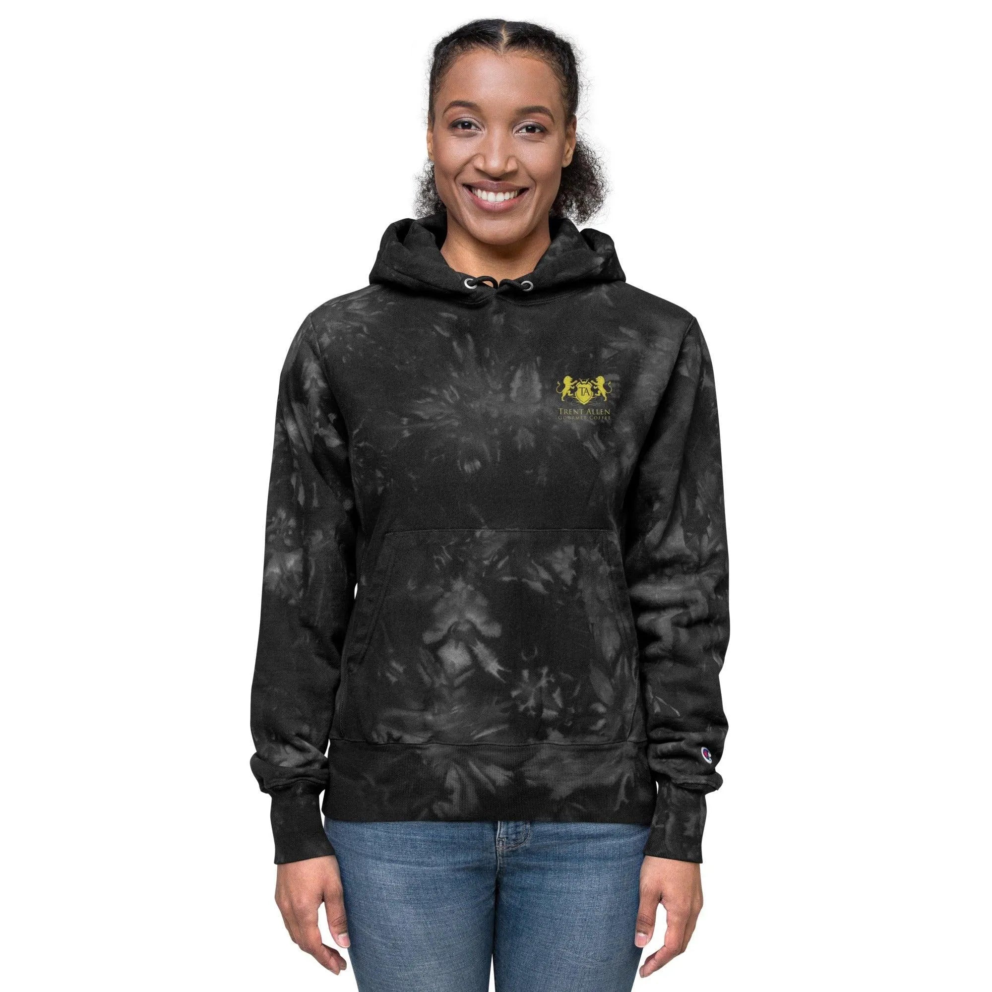 Womens Champion tie-dye hoodie - Trent Allen Gourmet Coffee