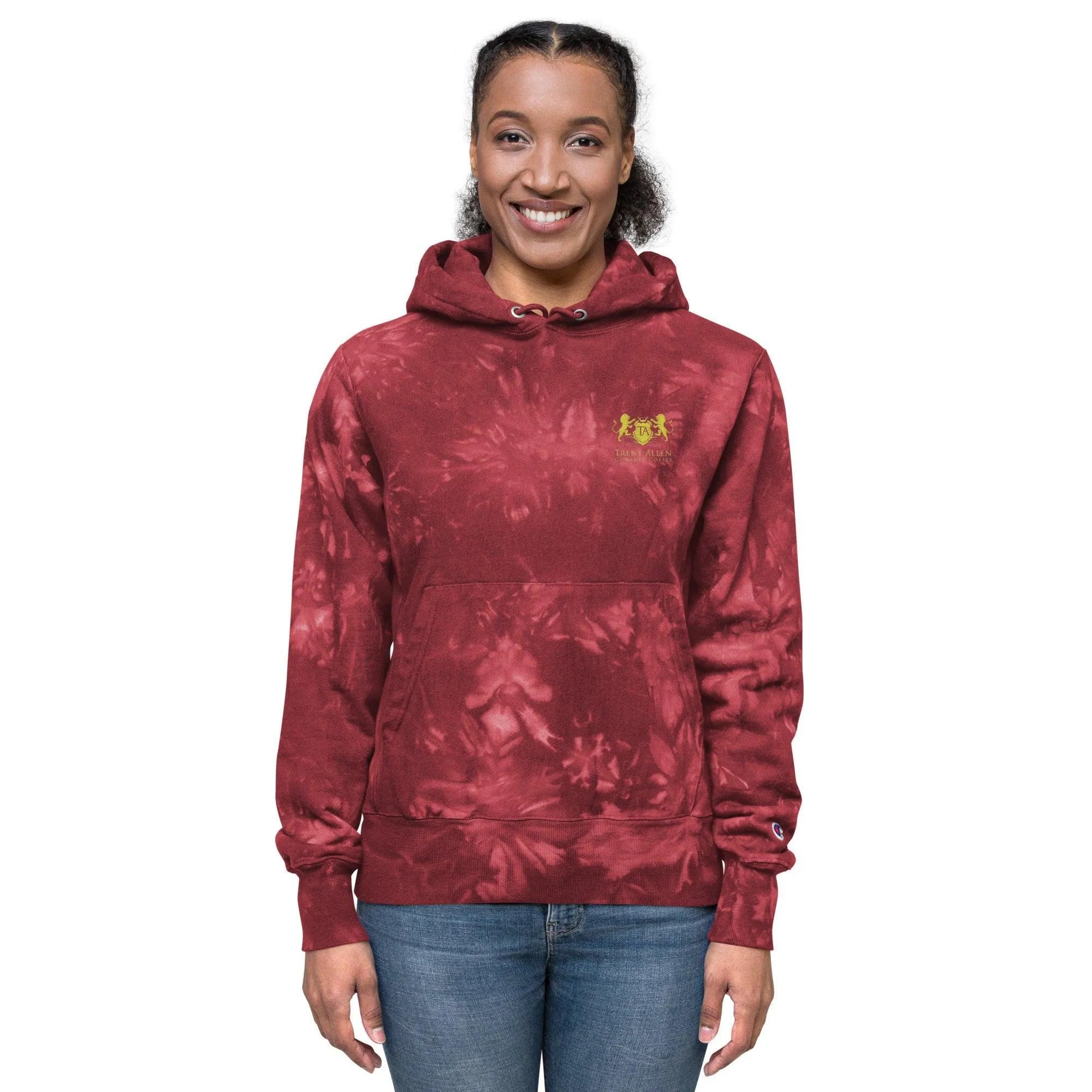 Womens Champion tie-dye hoodie - Trent Allen Gourmet Coffee