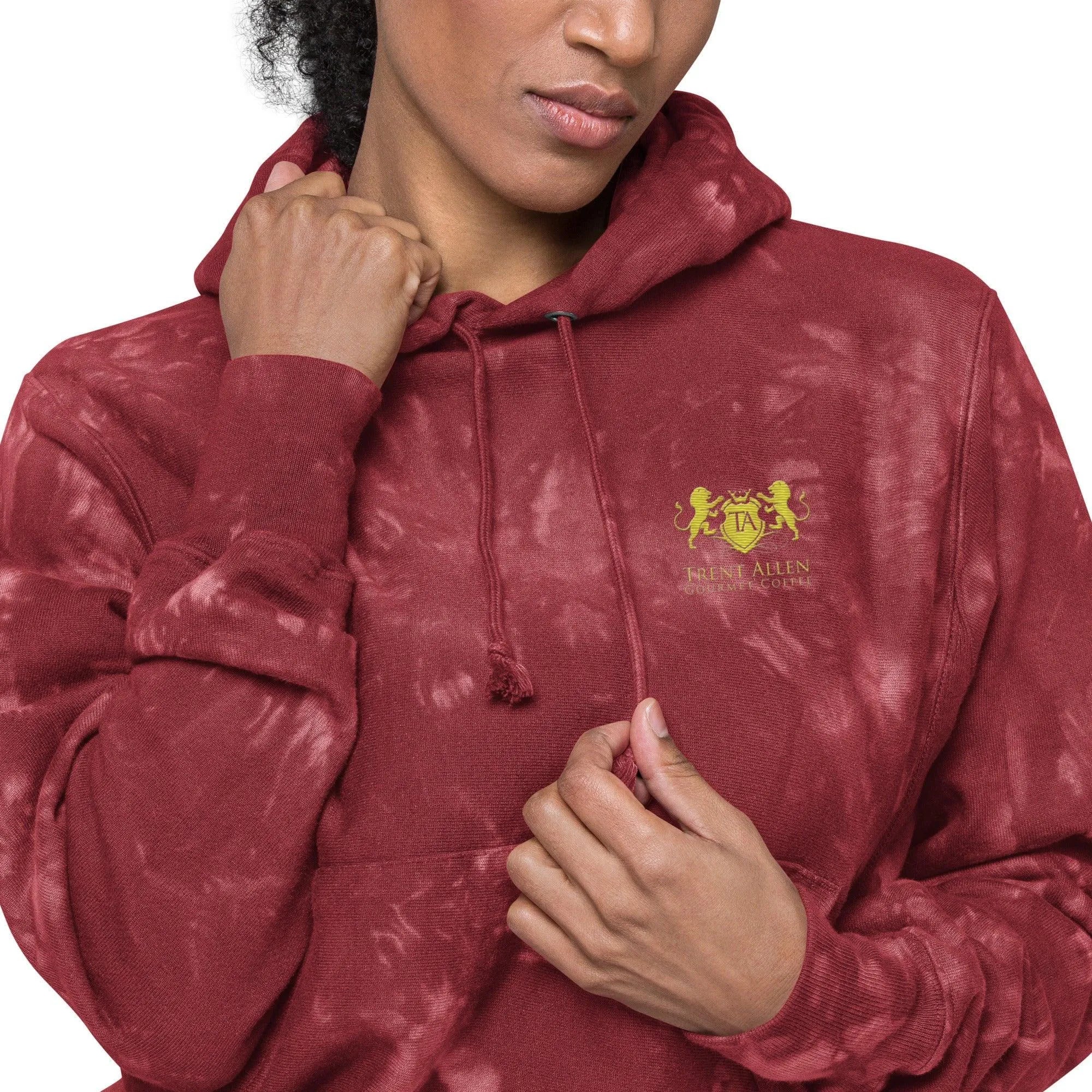 Womens Champion tie-dye hoodie - Trent Allen Gourmet Coffee