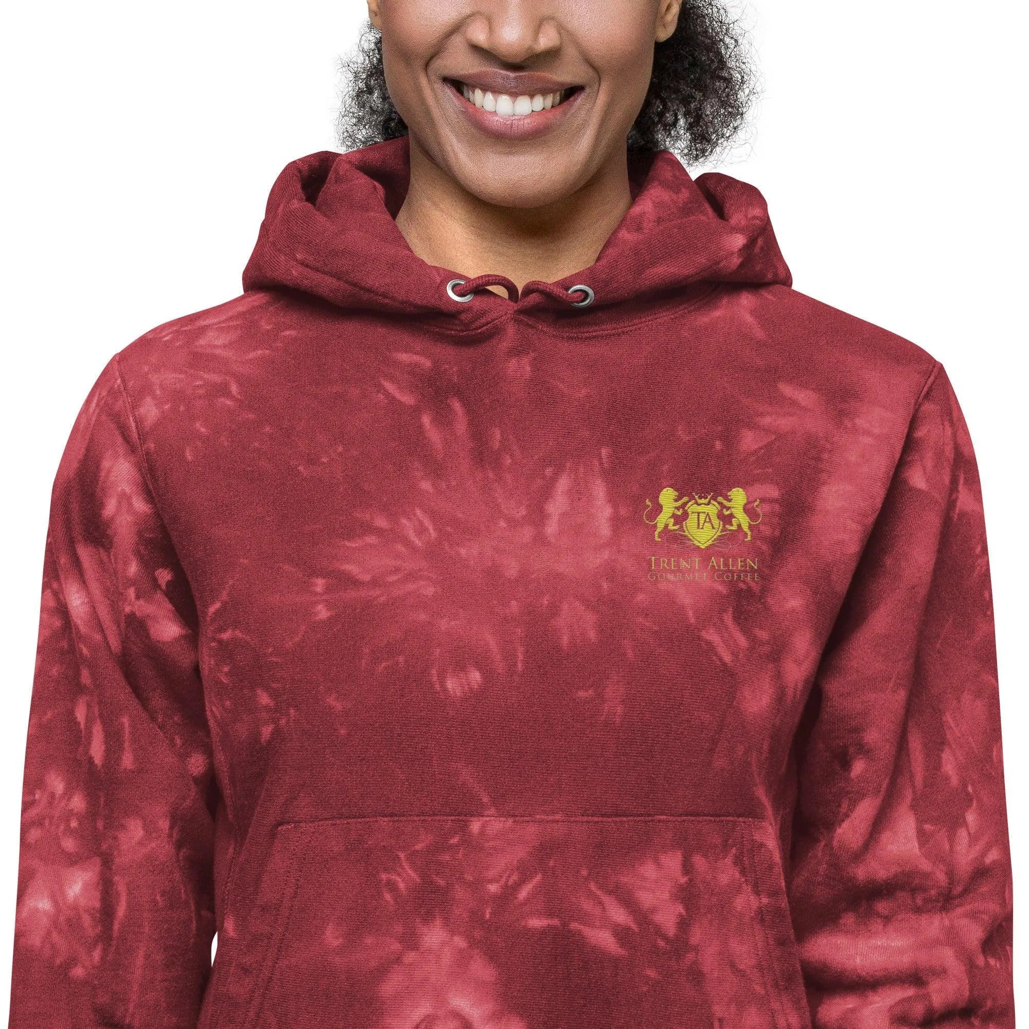 Womens Champion tie-dye hoodie - Trent Allen Gourmet Coffee