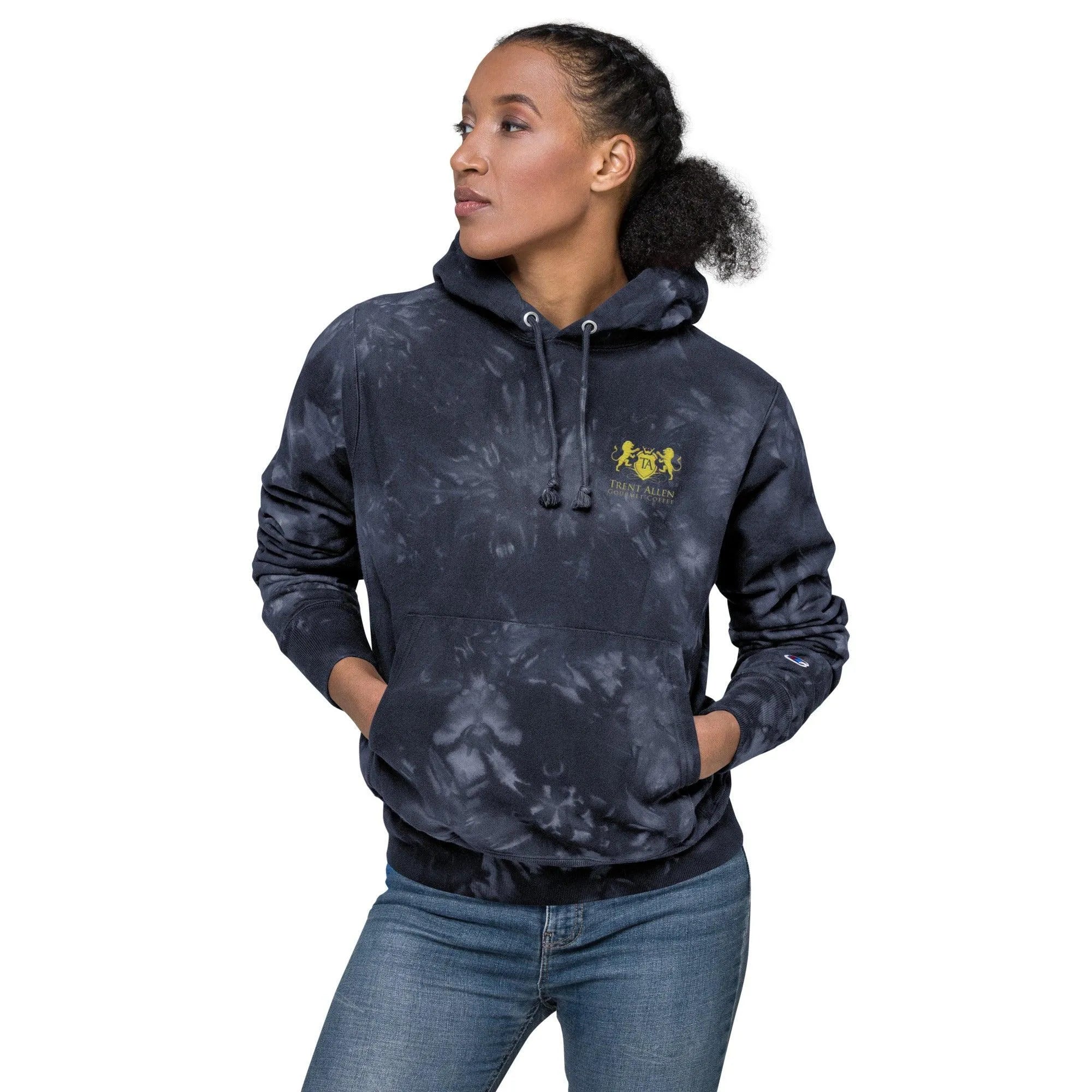 Womens Champion tie-dye hoodie - Trent Allen Gourmet Coffee