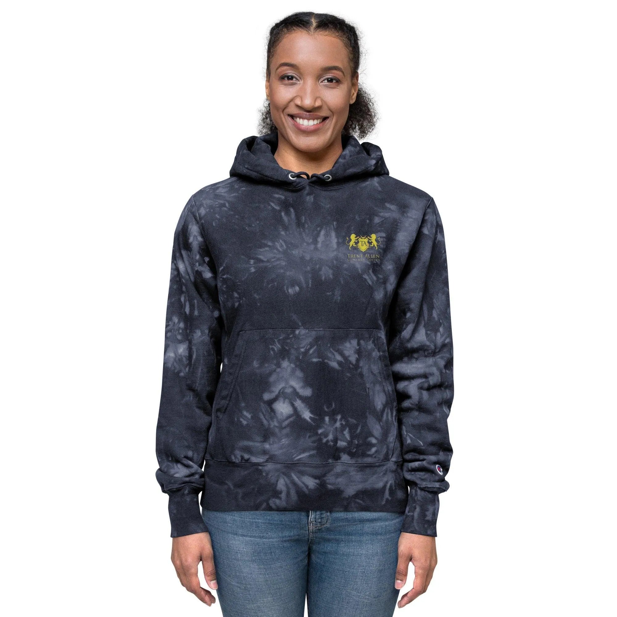 Womens Champion tie-dye hoodie - Trent Allen Gourmet Coffee