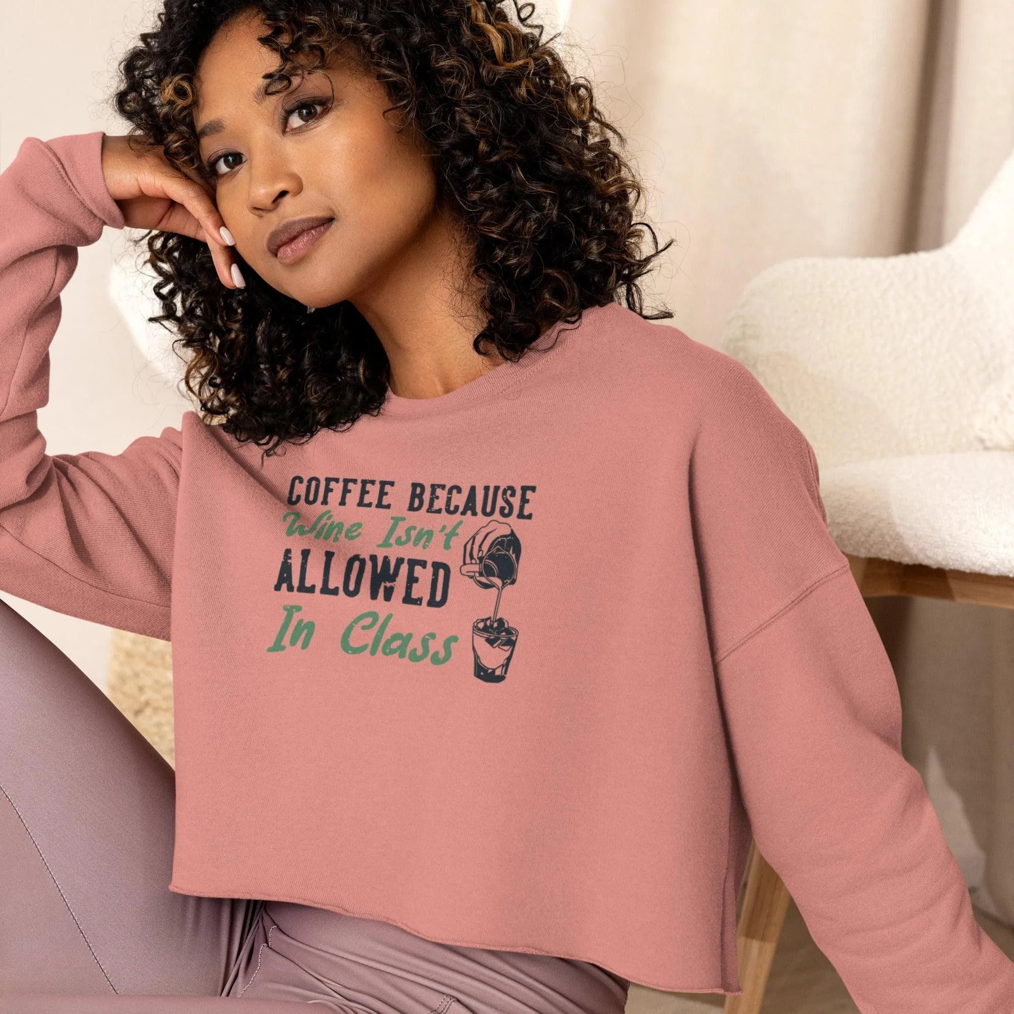Womens Coffee Graphic Crop Sweatshirt - Trent Allen Gourmet Coffee