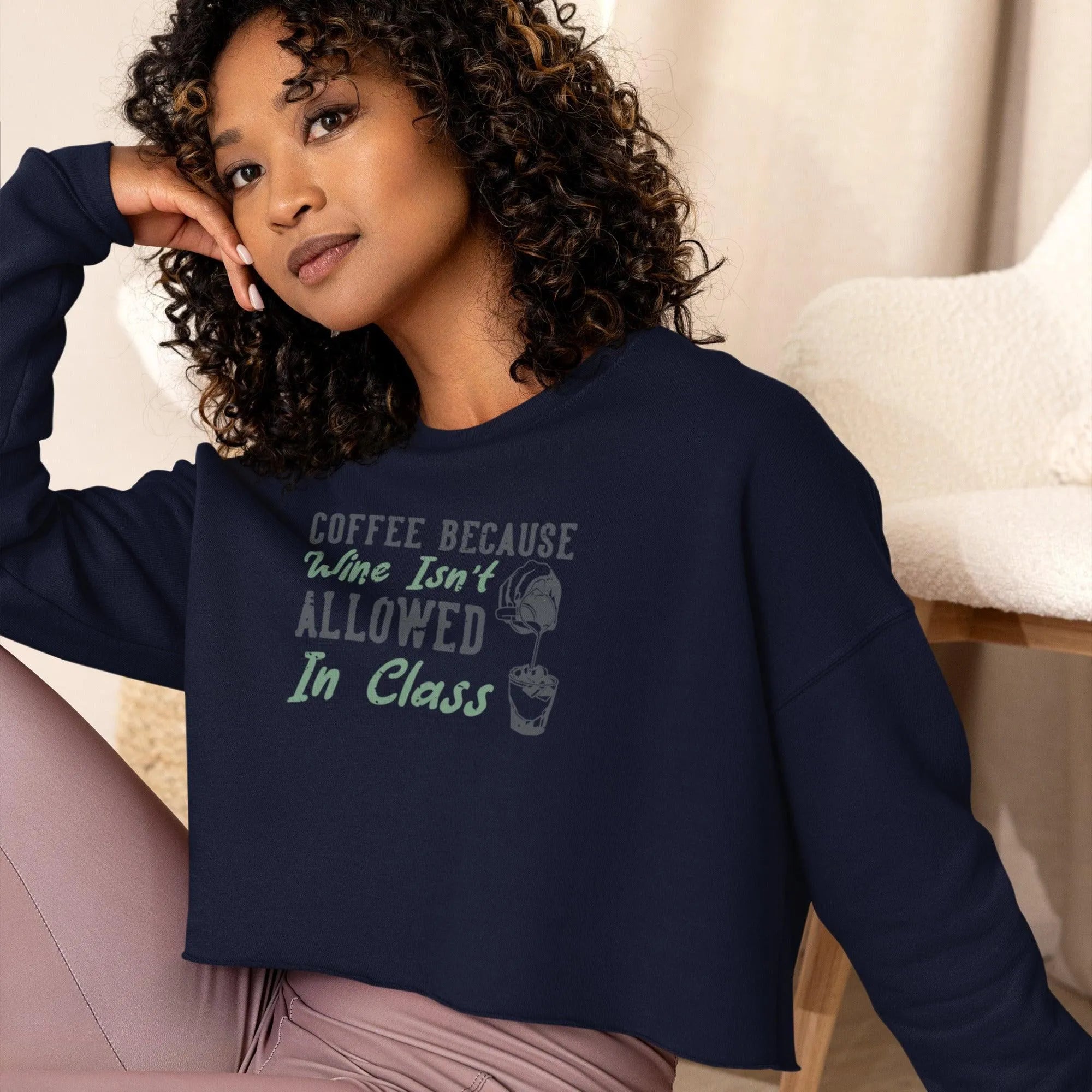 Womens Coffee Graphic Crop Sweatshirt - Trent Allen Gourmet Coffee