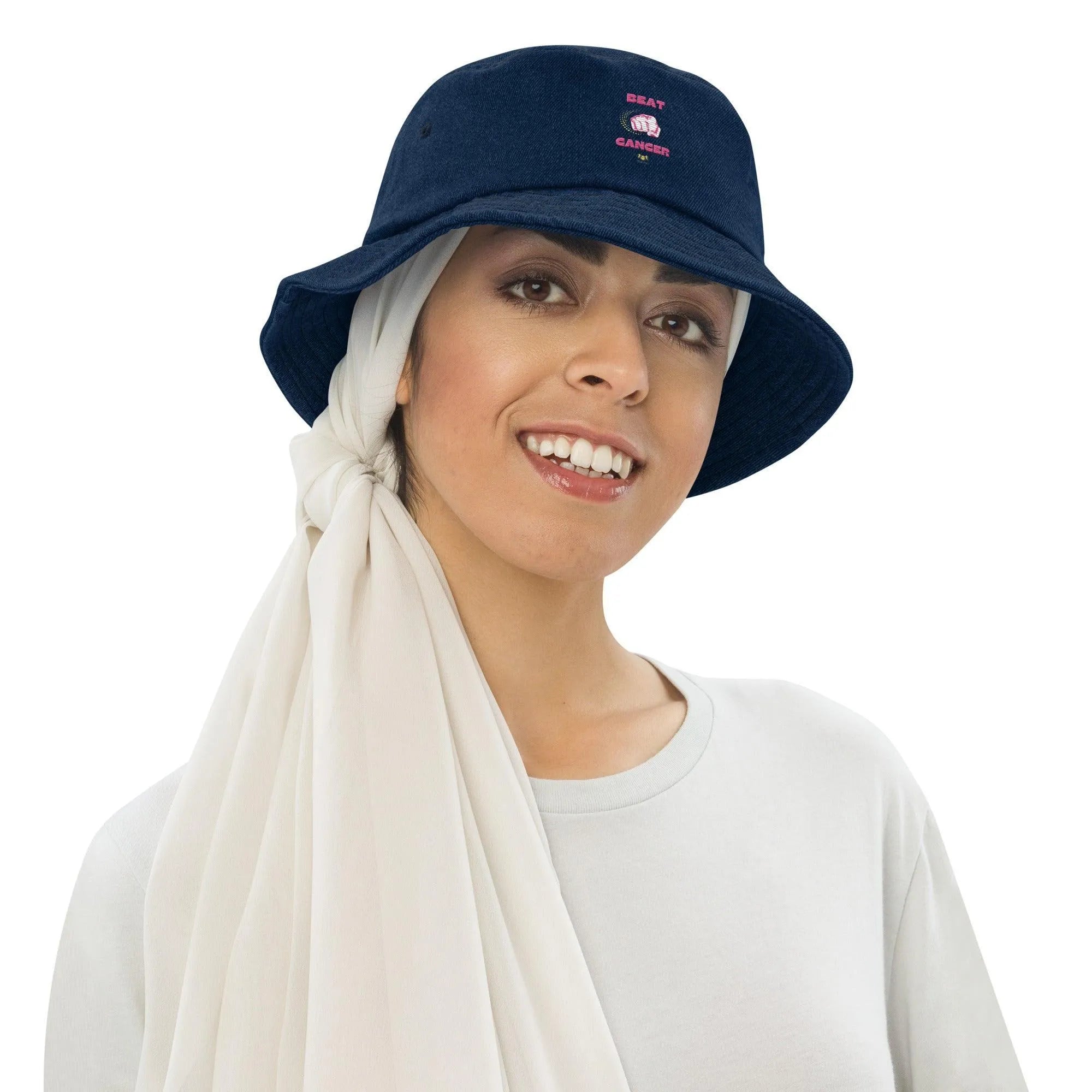 Beat Cancer Denim bucket hat - Trent Allen Gourmet Coffee