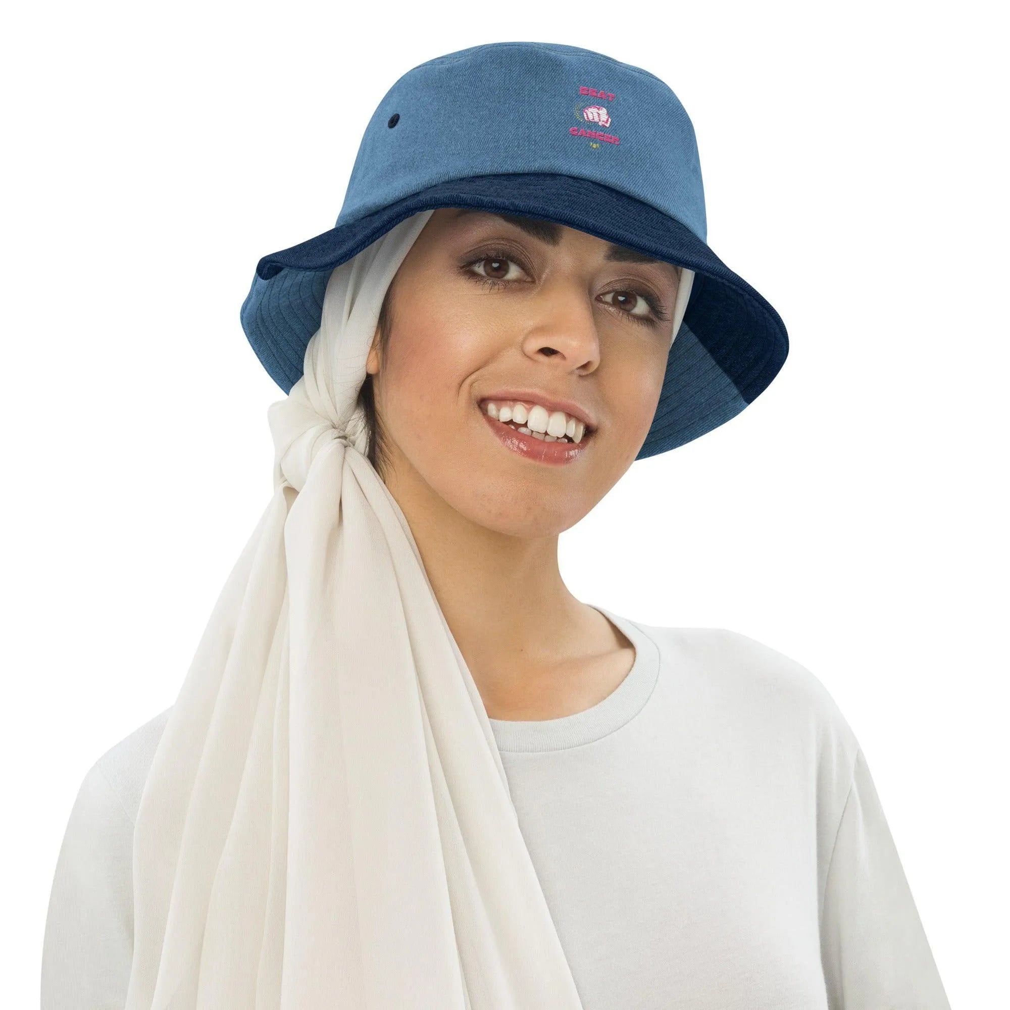 Beat Cancer Denim bucket hat - Trent Allen Gourmet Coffee