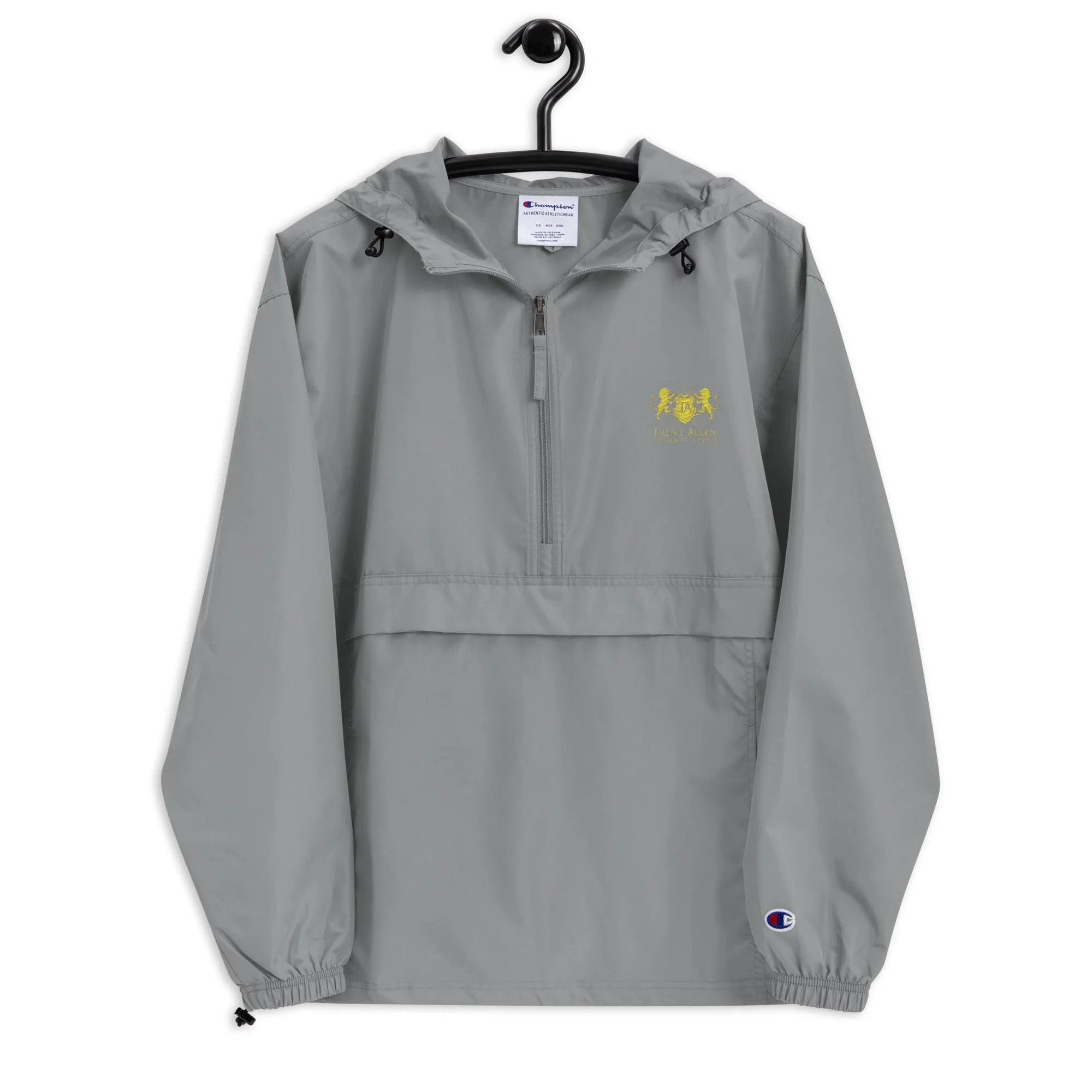 Mens Trent Allen Coffee Embroidered Champion Packable Jacket - Trent Allen Gourmet Coffee