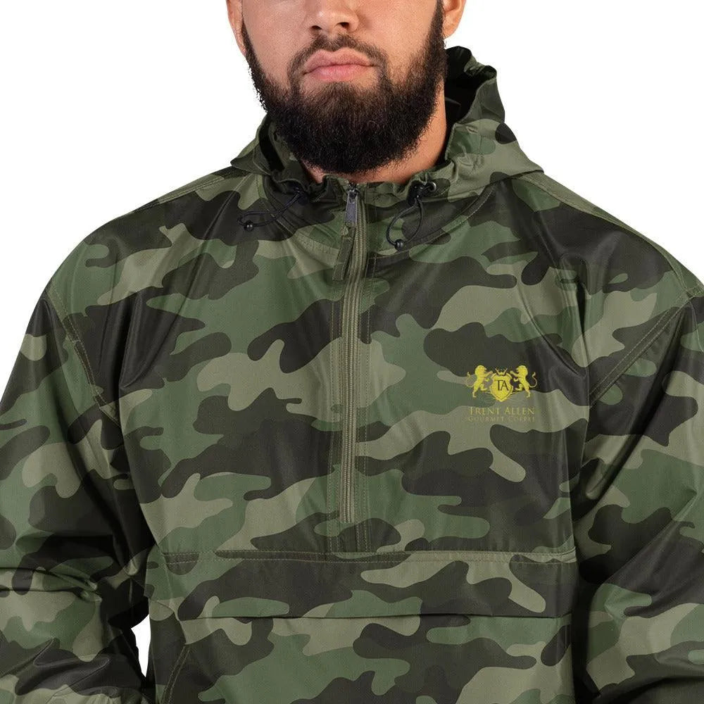 Mens Trent Allen Coffee Embroidered Champion Packable Jacket - Trent Allen Gourmet Coffee