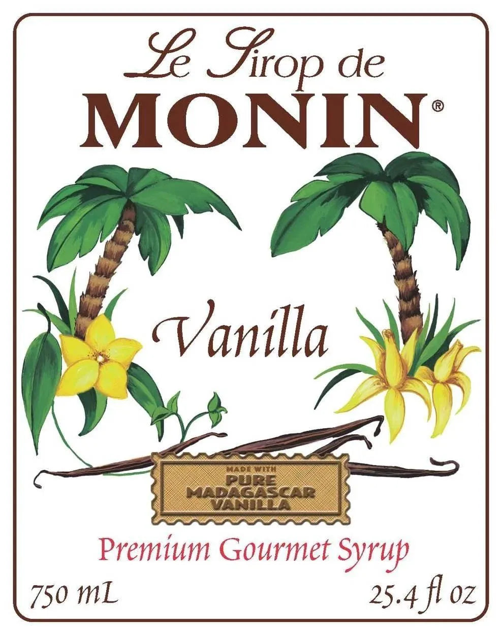 Monin Vanilla Syrup ( 2 Pack ) - Trent Allen Gourmet Coffee