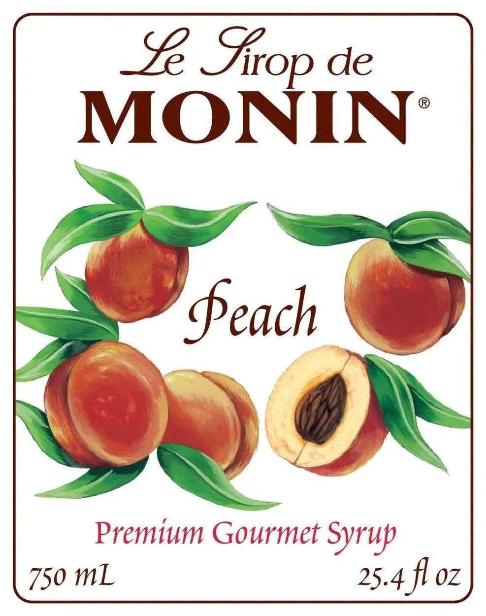 Monin Peach Syrup ( 2 Pack ) - Trent Allen Gourmet Coffee