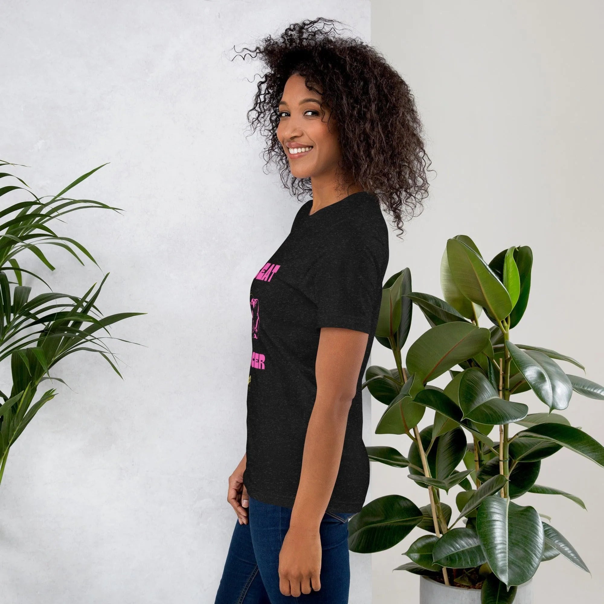 Womens Beat Cancer graphic t-shirt - Trent Allen Gourmet Coffee