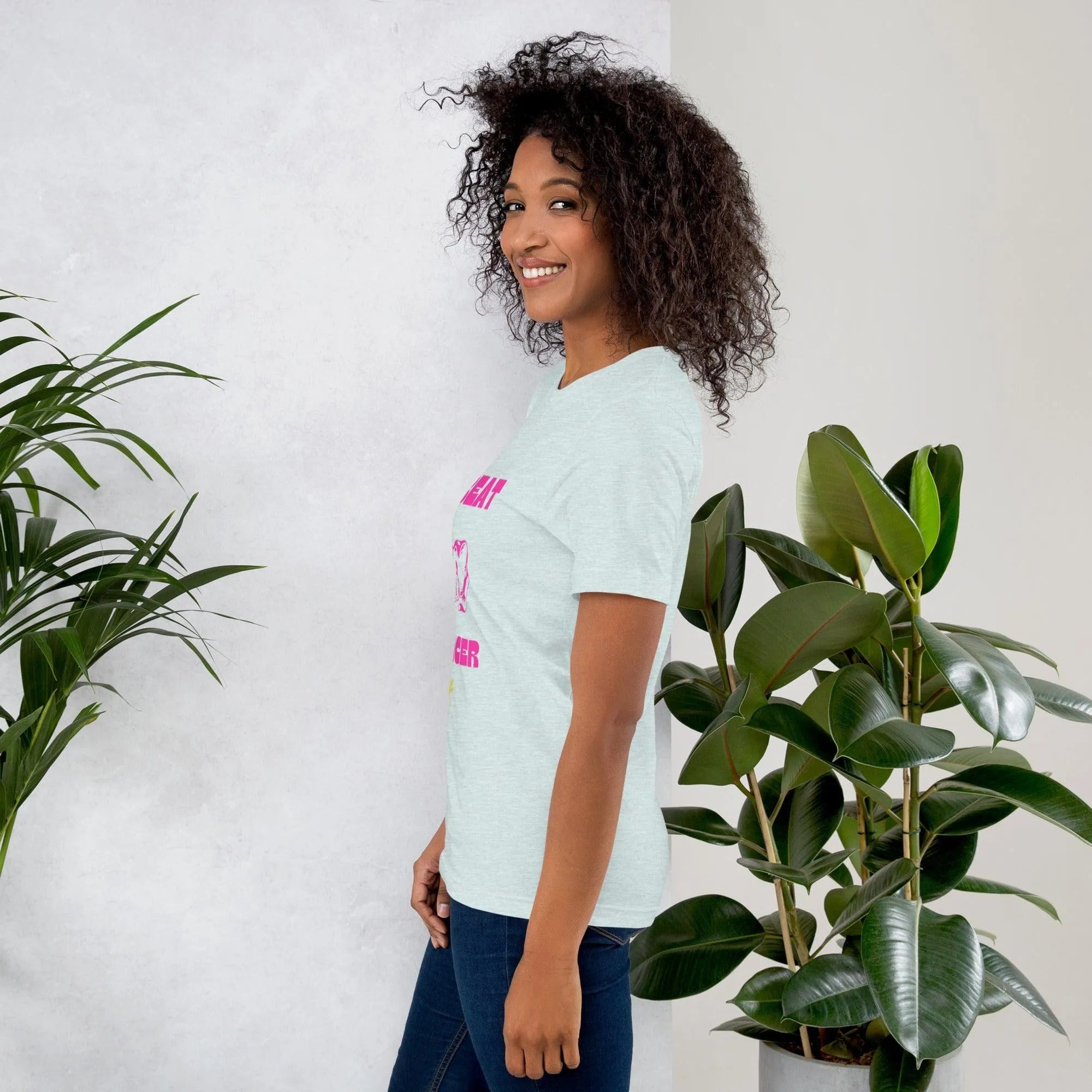 Womens Beat Cancer graphic t-shirt - Trent Allen Gourmet Coffee