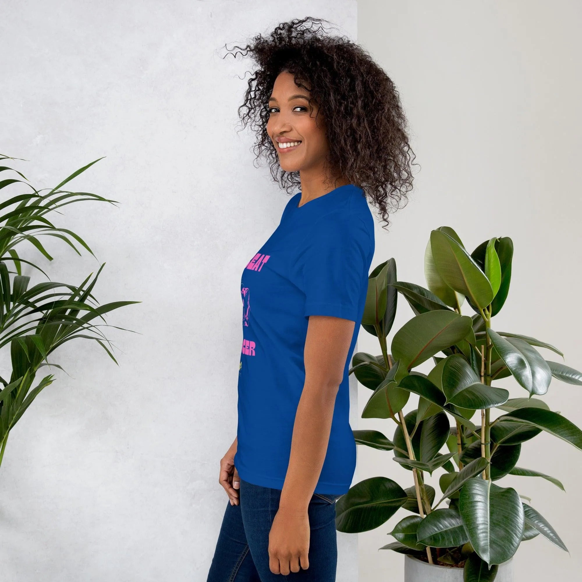 Womens Beat Cancer graphic t-shirt - Trent Allen Gourmet Coffee