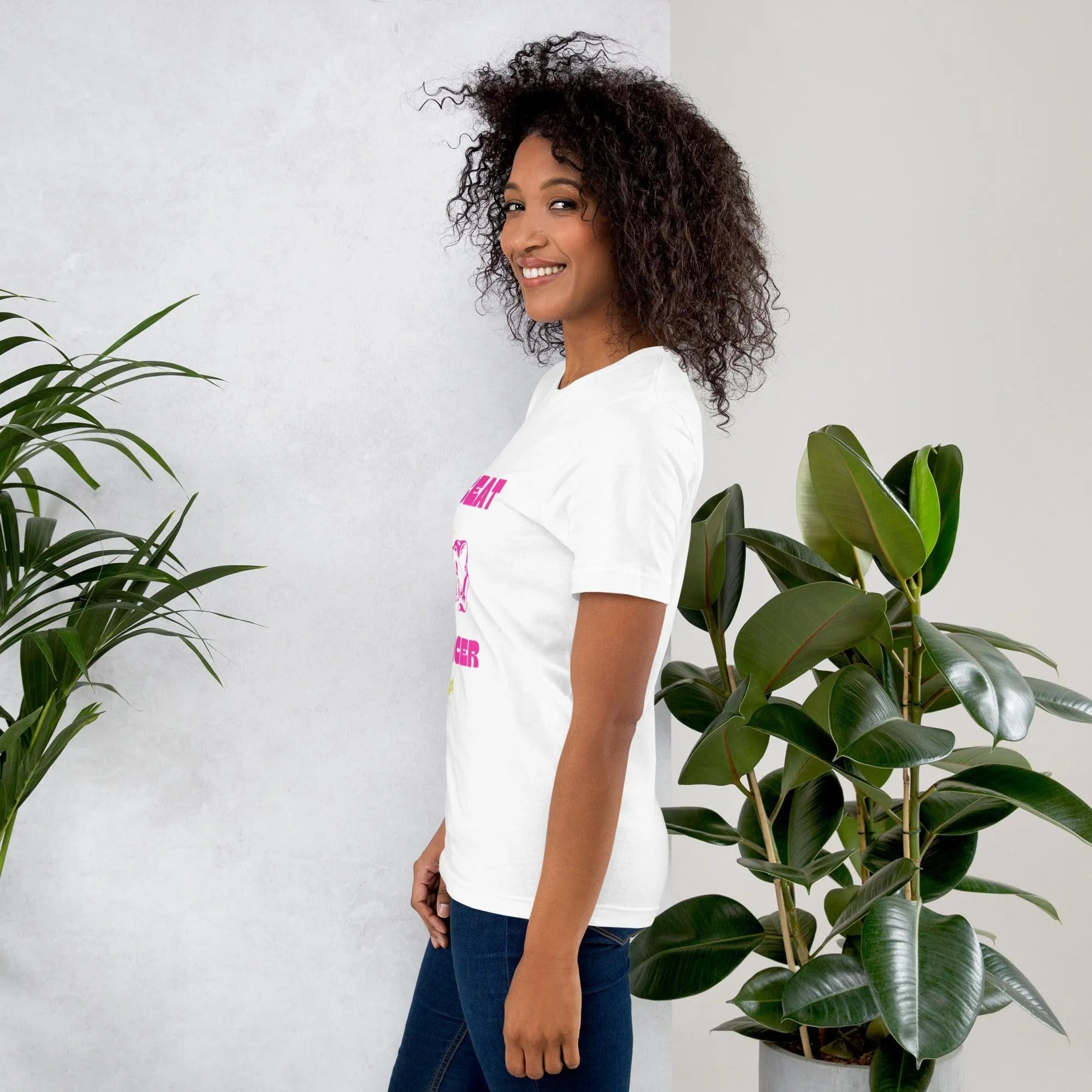 Womens Beat Cancer graphic t-shirt - Trent Allen Gourmet Coffee